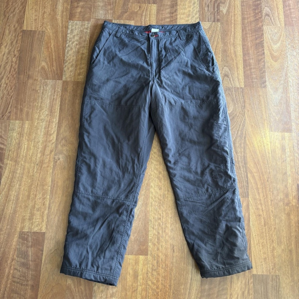 The North Face Snow Pants Mens 38x34 Gray Nylon Insulated Quilted Lined Winter